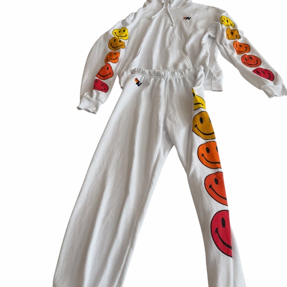 Aviator Nation Tops - Aviator Nation Matching White Hoodie and Sweatpants set